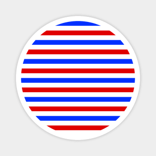 Horizontal Stripes Pattern - Blue, Red & White Magnet